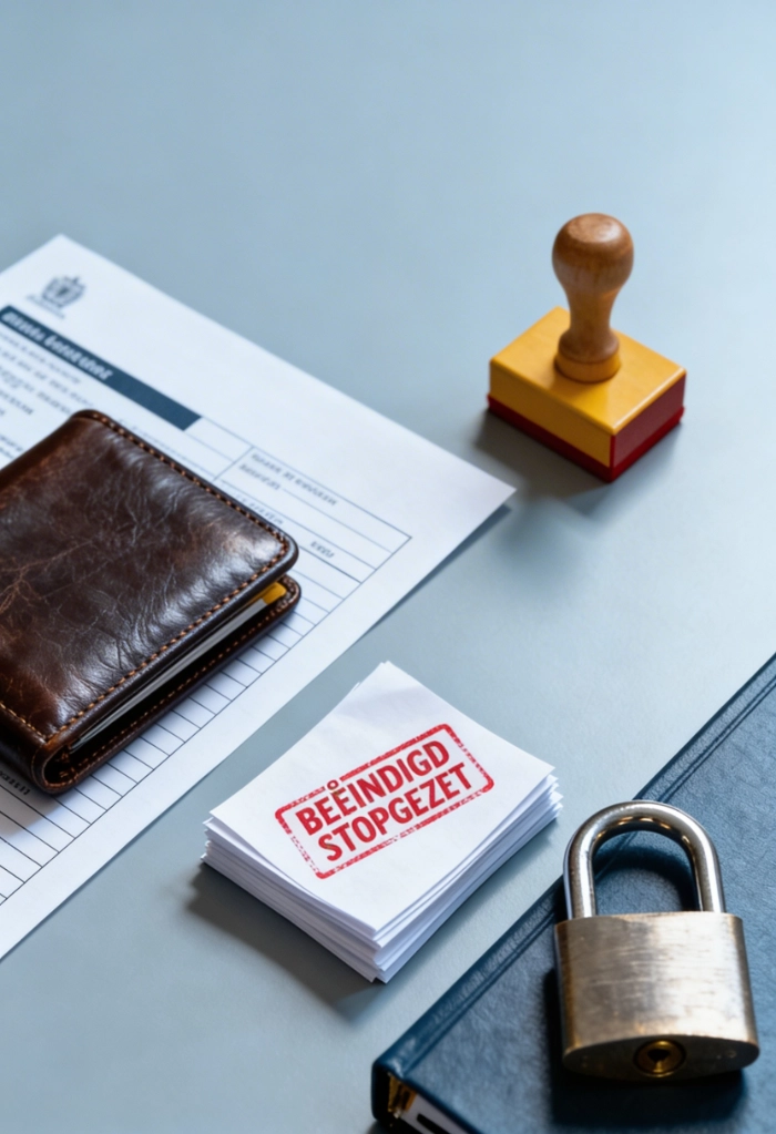 uitkering stopgezet portemonnee beeindigd hangslot advocaat